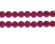 (image for) 10mm Crimson Marble-Style Glass Bead, approx. 21 beads