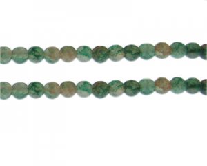 8mm Dusty Pink/Green Duo-Style Glass Bead, approx. 35 beads
