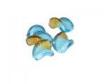 20 x 16mm Gold / Pale Blue Twirl Lampwork Bead, 5 beads 20 x 16mm Gold / Pale Blue Twirl Lampwork Bead, 5 beads