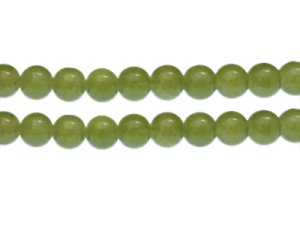(image for) 10mm Olive Gemstone-Style Glass Bead, approx. 17 beads