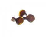 30 x 22mm Brown Lampwork Twirl Glass Bead, 3 beads 30 x 22mm Brown Lampwork Twirl Glass Bead, 3 beads