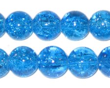 (image for) 12mm Dark Turquoise Crackle Bead, approx. 18 beads