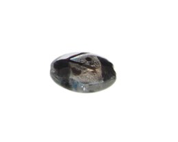 (image for) 30 x 24mm Black Foil Oval Lampwork Glass Bead