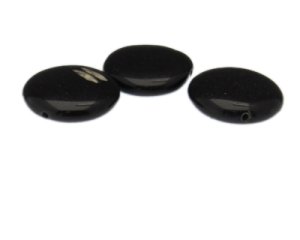 (image for) 24mm Black Onyx Gemstone Bead, 3 beads