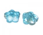 24mm Soft Blue Inside-Foil Flower Lampwork Bead, 2 beads 24mm Soft Blue Inside-Foil Flower Lampwork Bead, 2 beads