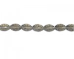 10 x 6mm Silver Faceted Oval Glass Bead, 14" string 10 x 6mm Silver Faceted Oval Glass Bead, 14" string