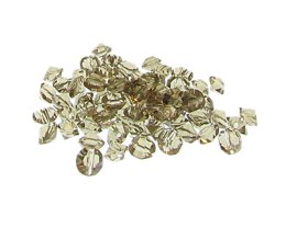 (image for) Approx. 1oz. x 6mm Silver Faceted Glass Bicone Beads