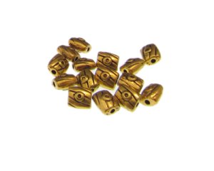 (image for) 8 x 6mm Gold Metal Rectangle Spacer Bead, approx. 15 beads