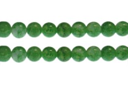 (image for) 10mm Grass Green Marble-Style Glass Bead, approx. 21 beads