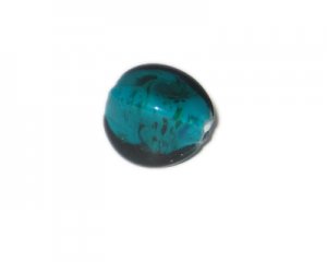 24mm Aqua Handmade Lampwork Glass Bead