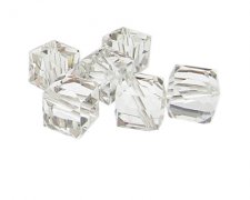 (image for) 18mm Crystal Faceted Cube Glass Bead, 6 beads, corner-drill