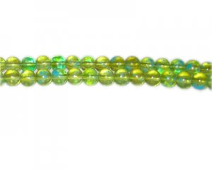 6mm Green Blossom Spray Glass Bead, approx. 72 beads