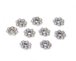 Silver Metal Spacers/Beads/Caps : , Dollar Bead Wholesale