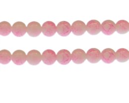 (image for) 10mm Soft Pink Marble-Style Glass Bead, approx. 21 beads