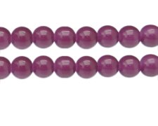 (image for) 12mm Purple Jade-Style Glass Bead, approx. 17 beads