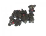 18 x 10mm Black Bear Lampwork Glass Bead, 6 beads 18 x 10mm Black Bear Lampwork Glass Bead, 6 beads