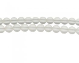 (image for) 8mm White Semi-Matte Glass Bead, approx. 32 beads