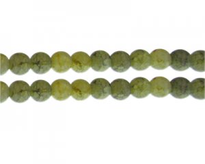 10mm Light Olivine Duo-Style Glass Bead, approx. 16 beads