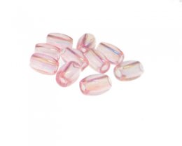 (image for) 12 x 8mm Pink Luster Barrel Glass Bead, 10 beads, large hole