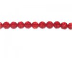 8mm Strawberry Red Faceted Round Glass Bead, 14" string 8mm Strawberry Red Faceted Round Glass Bead, 14" string