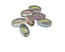 (image for) 16 x 10mm Silver Luster Oval Glass Bead, 8 beads