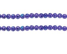 (image for) 6mm Purple Spot Marble-Style Glass Bead, approx. 42 beads