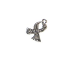 (image for) 14 x 24mm Silver Scarf Metal Charm, 3 charms