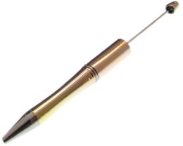 (image for) Gold Beadable Pen, for beads with 2mm hole