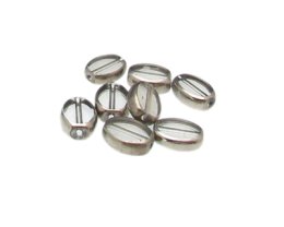 (image for) 12 x 10mm Crystal Vintage-Style Silver Glass Oval Bead, 8 beads