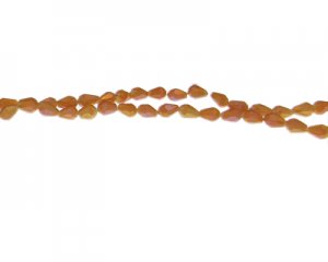 (image for) 6 x 4mm Apricot Luster Faceted Drop Glass Bead, 20" string