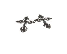 (image for) 40 x 24mm Cross Silver Metal Pendant, 2 pendants
