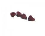 16mm Plum Foil Lampwork Heart Glass Bead, 4 beads 16mm Plum Foil Lampwork Heart Glass Bead, 4 beads