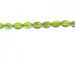 14 x 10mm Apple Green AB Finish Faceted Oval Glass Bead, 13" str 14 x 10mm Apple Green AB Finish Faceted Oval Glass Bead, 13" str