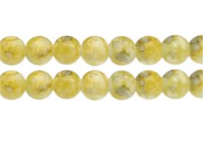 (image for) 12mm Yellow Swirl Marble-Style Glass Bead, approx. 14 beads