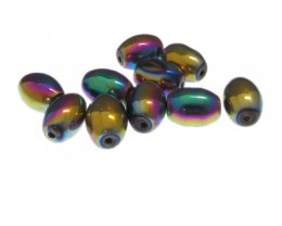 (image for) 14 - 16mm Luster Oval Electroplated Glass Bead, 8 beads