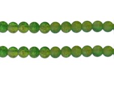(image for) 8mm 2xGreens Crackle Frosted Duo Bead, approx. 36 beads