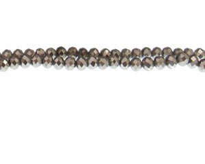 (image for) 6 x 4mm Silver Electroplated Rondelle Glass Bead, 18" string