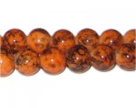 12mm Fire Agate-Style Glass Bead, approx. 18 beads