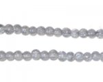 4mm Silver Crackle Glass Bead, approx. 105 beads
