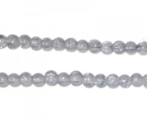 4mm Silver Crackle Glass Bead, approx. 105 beads