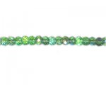 8 x 6mm Pale Green AB Finish Faceted Rondelle Glass Bead, 13" st 8 x 6mm Pale Green AB Finish Faceted Rondelle Glass Bead, 13" st