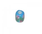 14 x 12mm Turquoise Floral Lampwork Glass Bead, large hole 14 x 12mm Turquoise Floral Lampwork Glass Bead, large hole