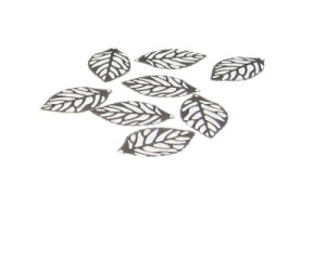 (image for) 20 x 12mm Leaf Silver Metal Charm, 8 charms