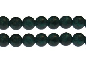 (image for) 12mm Green Crackle Frosted Glass Bead, approx. 14 beads