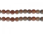 8mm Burnt Orange/Gray Duo-Style Glass Bead, approx. 35 beads