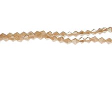 (image for) 6mm Apricot AB Finish Faceted Glass Bicone Bead, 12" string