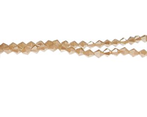 (image for) 6mm Apricot AB Finish Faceted Glass Bicone Bead, 12" string