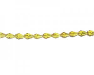 8 x 6mm Gold Faceted Drop Glass Bead, 13" string