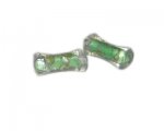 28 x 12mm Light Green Column Handmade Lampwork Glass Beads, 2 be 28 x 12mm Light Green Column Handmade Lampwork Glass Beads, 2 be