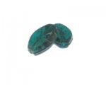 32 x 22mm Aqua Lampwork Glass Bead, 2 beads 32 x 22mm Aqua Lampwork Glass Bead, 2 beads